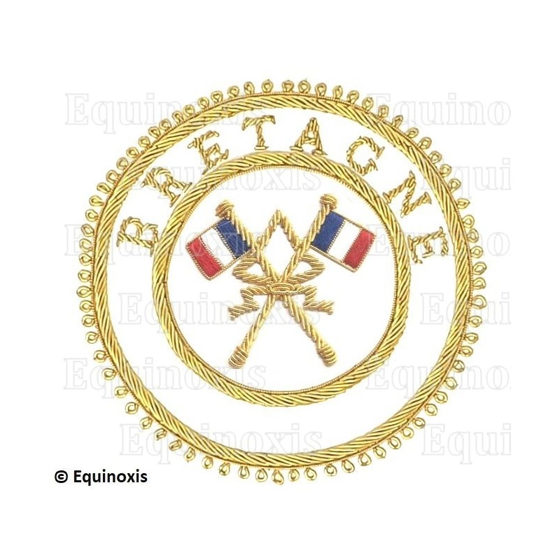 Badge / Macaron GLNF – Grande tenue provinciale – Passé Grand Porte-Etendard – Bretagne – Brodé main